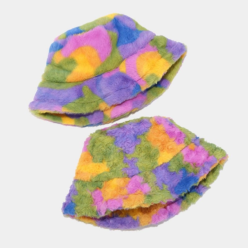 Dirholl Women's Winter Faux Fur Fuzzy Warm Bucket Hat - Image 2